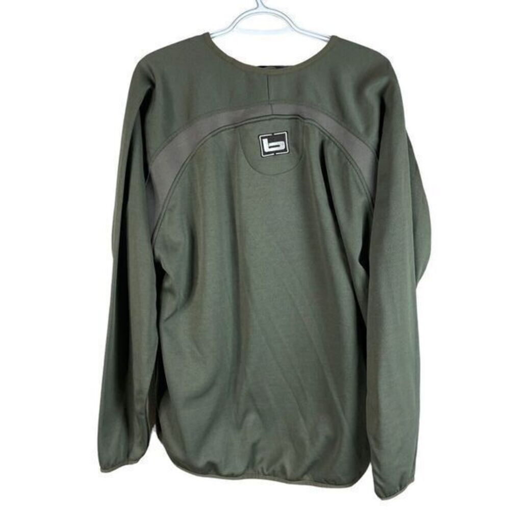 Banded Outdoor Pullover Sweater Mens‎ L Green Polyester Long Sleeve Stretch - Picture 3 of 4